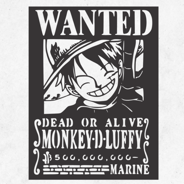 Cuadro Decorativo Wanted de Luffy - One Piece