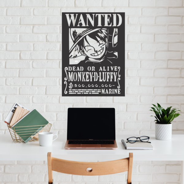 Cuadro Decorativo Wanted de Luffy - One Piece
