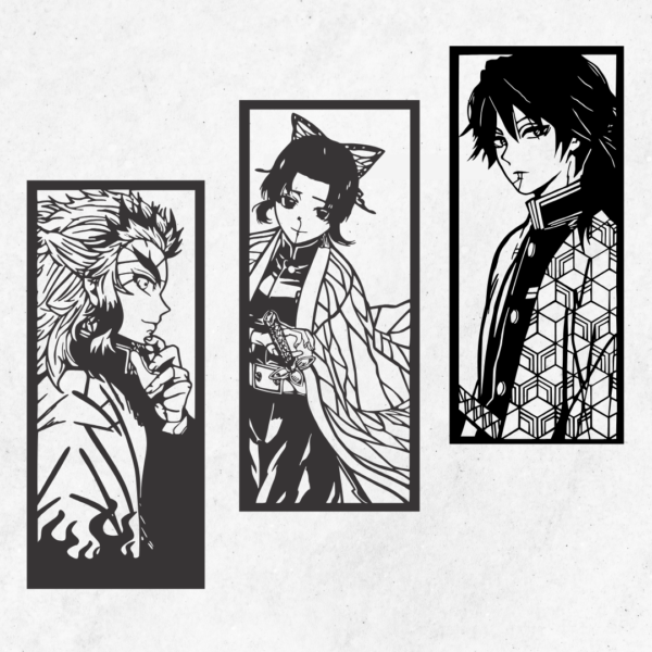 Cuadro Decorativo Triptico - Kimetsu no Yaiba